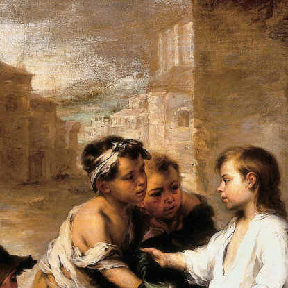 San Tommaso Di Villanova Che Distribuisce I Suoi Vestiti Ai Ragazzi Mendicanti Bartolomé Estebán Murillo bem23 quadro stampato
