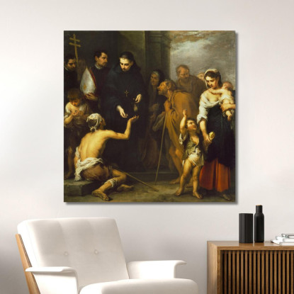 La Carità Di San Tommaso Di Villanova Bartolomé Estebán Murillo bem27 quadro stampato su tela