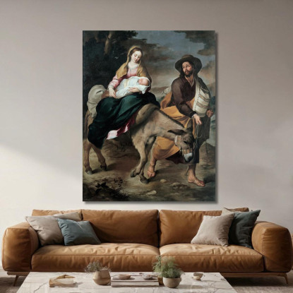 La Fuga In Egitto Bartolomé Estebán Murillo bem31 quadro stampato su tela