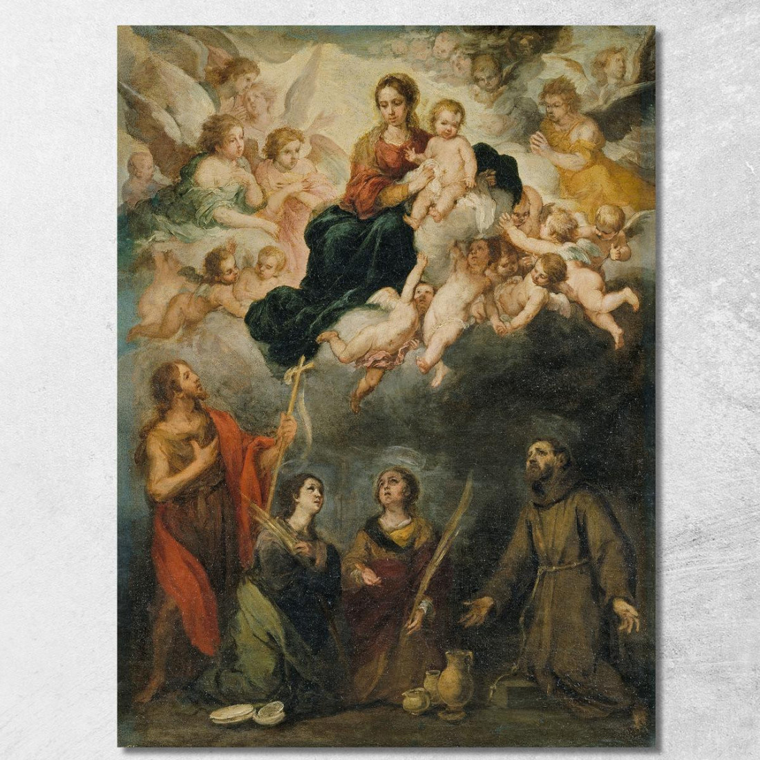 La Vergine Con Il Bambino Con I Santi Bartolomé Estebán Murillo bem50 quadro stampato su tela La Vergine Con Il Bambino Con I Santi Bartolomé Estebán Murillo bem50 quadro stampato su tela