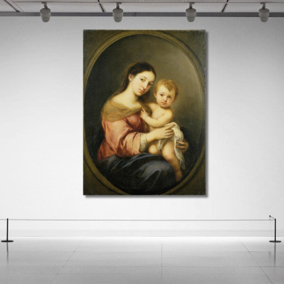 La Vergine Con Il Bambino Bartolomé Estebán Murillo bem51 quadro stampato su tela