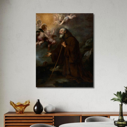 La Visione Di San Francesco Da Paola Bartolomé Estebán Murillo bem52 quadro stampato su tela