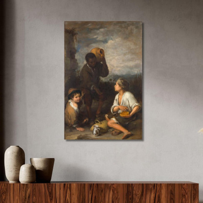 Tre Ragazzi Bartolomé Estebán Murillo bem53 quadro stampato su tela