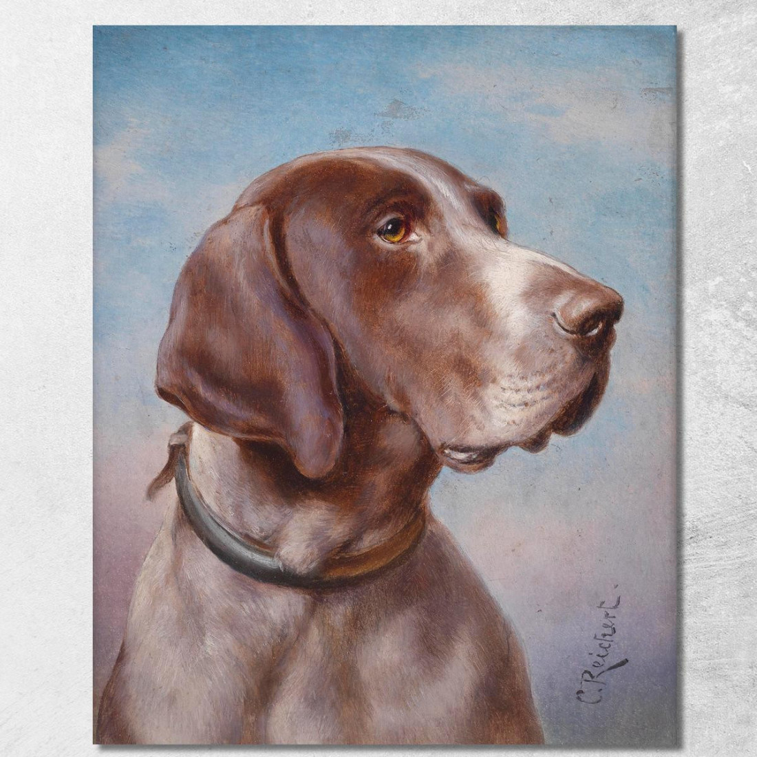 Ritratto Di Un Cane Carl Reichert crc31 quadro stampato su tela Ritratto Di Un Cane Carl Reichert crc31 quadro stampato su tela