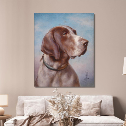 Ritratto Di Un Cane Carl Reichert crc31 quadro stampato su tela
