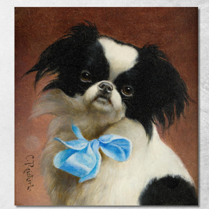 Japanese Chin Carl Reichert crc35 quadro stampato su tela