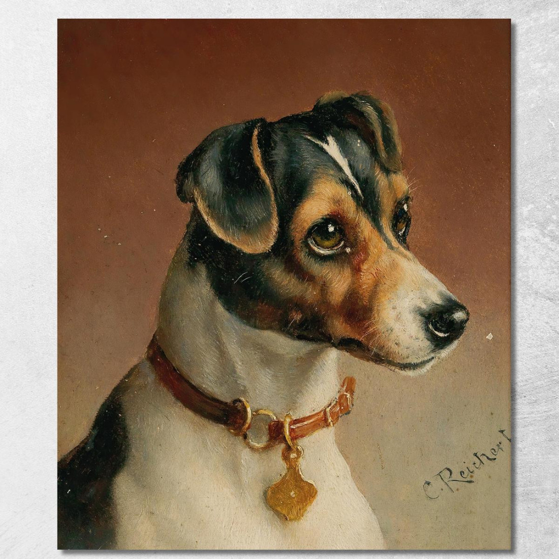 Ritratto Di Un Jack Russell Terrier Carl Reichert crc45 quadro stampato su tela Ritratto Di Un Jack Russell Terrier Carl Reichert crc45 quadro stampato su tela