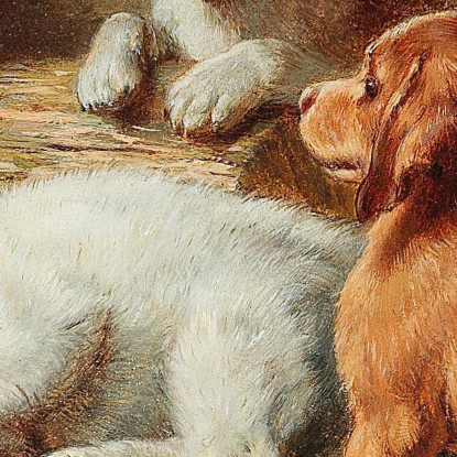 I Cuccioli Sono Svegli Carl Reichert crc54 quadro stampato su tela