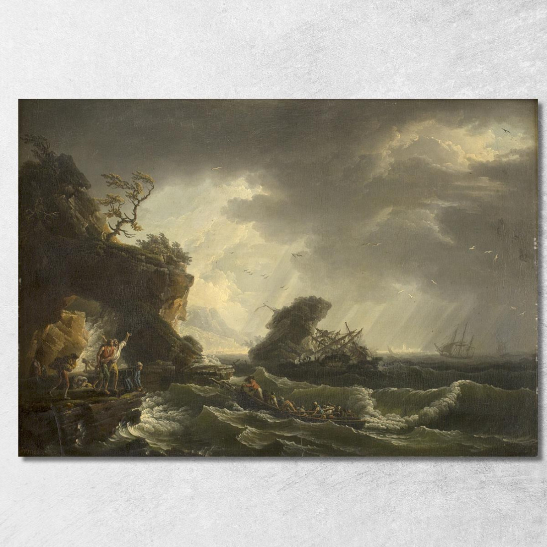 Un Naufragio 2 Claude-Joseph Vernet cjv8 quadro stampato su tela Un Naufragio 2 Claude-Joseph Vernet cjv8 quadro stampato su tela