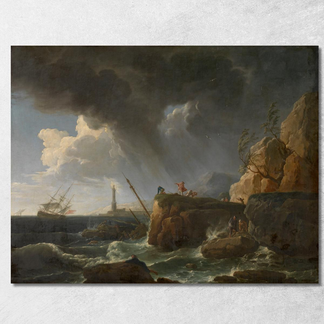 Marina Claude-Joseph Vernet cjv24 quadro stampato su tela Marina Claude-Joseph Vernet cjv24 quadro stampato su tela