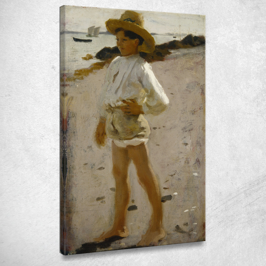 Giovane Ragazzo Sulla Spiaggia John Singer Sargent jss386 quadro stampato su tela Giovane Ragazzo Sulla Spiaggia John Singer Sargent jss386 quadro stampato su tela