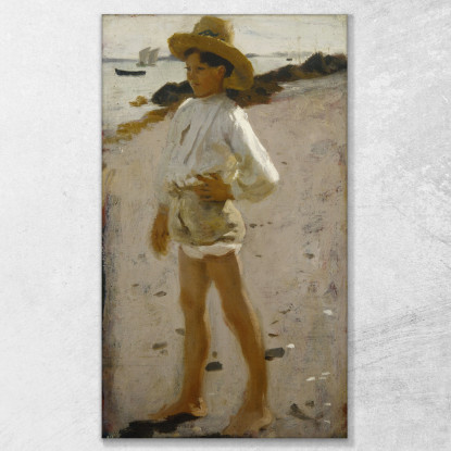 Giovane Ragazzo Sulla Spiaggia John Singer Sargent jss386 quadro stampato su tela