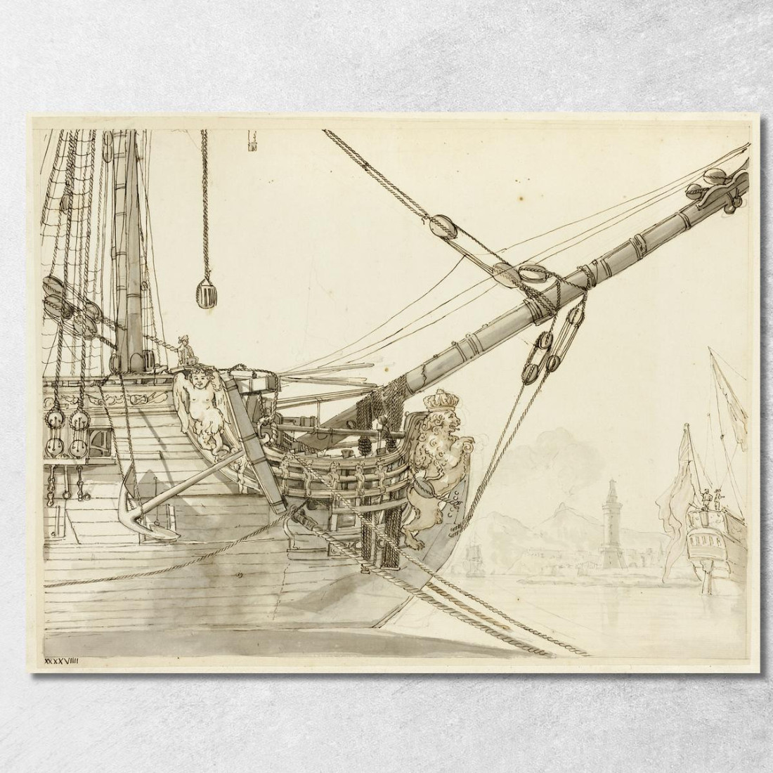Studio Della Prua Di Una Nave Da Guerra Con Navi Britanniche E Il Porto Di Napoli Sullo Sfondo Claude-Joseph Vernet cjv28 quadr Studio Della Prua Di Una Nave Da Guerra Con Navi Britanniche E Il Porto Di Napoli Sullo Sfondo Claude-Joseph Vernet cjv28 quadr
