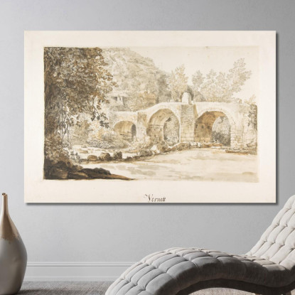 Il Ponte Acquoria Claude-Joseph Vernet cjv36 quadro stampato su tela