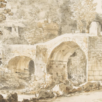 Il Ponte Acquoria Claude-Joseph Vernet cjv36 quadro stampato su tela
