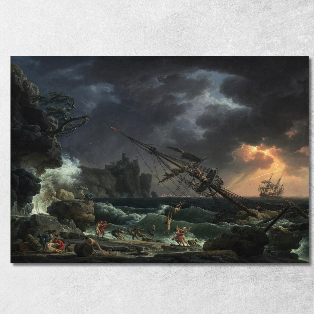 Il Naufragio Claude-Joseph Vernet cjv37 quadro stampato su tela Il Naufragio Claude-Joseph Vernet cjv37 quadro stampato su tela
