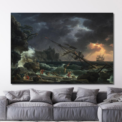Il Naufragio Claude-Joseph Vernet cjv37 quadro stampato su tela
