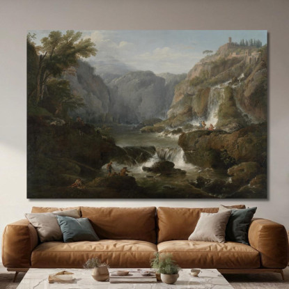 Le Cascate Di Tivoli Claude-Joseph Vernet cjv39 quadro stampato su tela
