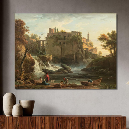 Veduta Di Tivoli Claude-Joseph Vernet cjv42 quadro stampato su tela