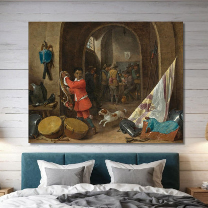 Interno Di Una Stanza Della Guardia David Teniers The Younger dty6 quadro stampato su tela