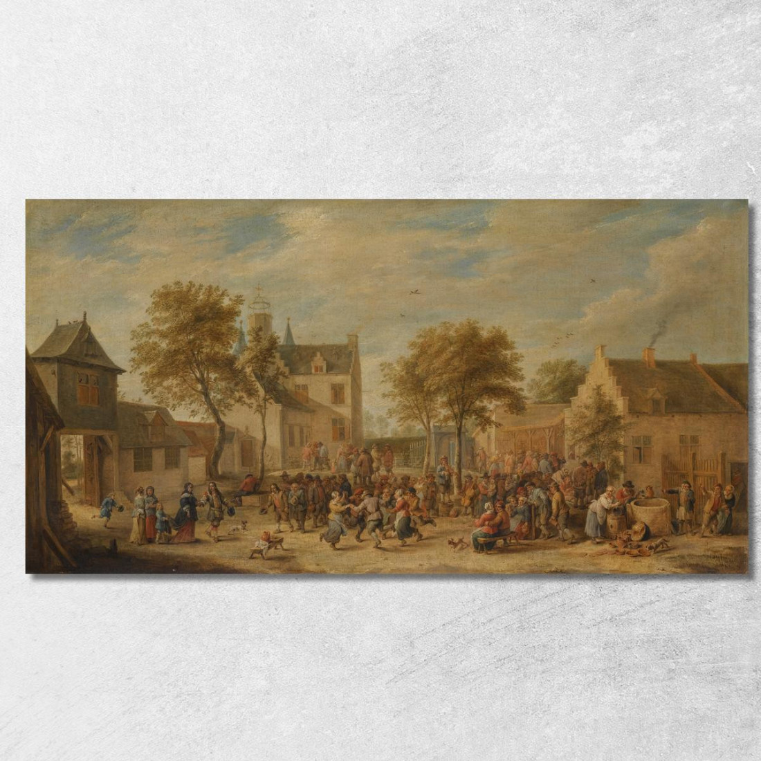 Festa Di Villaggio Con Contadini Che Si Divertono In Una Piazza David Teniers The Younger dty8 quadro stampato su tela