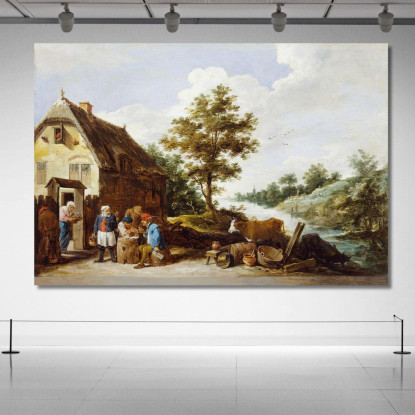 Un’Osteria Sul Fiume David Teniers The Younger dty14 quadro stampato su tela