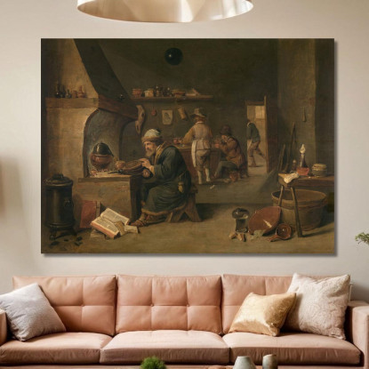 L'Alchimista David Teniers The Younger dty20 quadro stampato su tela