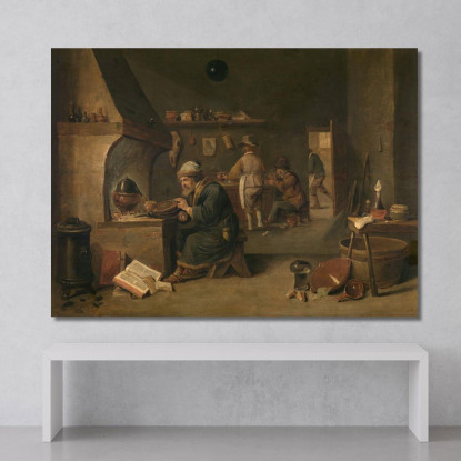 L'Alchimista David Teniers The Younger dty20 quadro stampato su tela