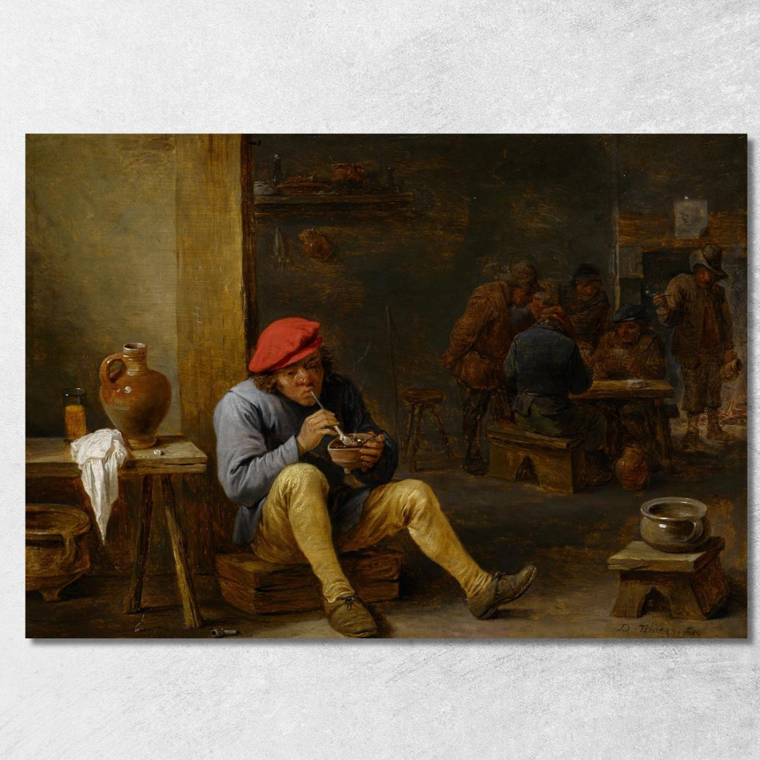 Contadino In Una Taverna Che Accende La Pipa David Teniers The Younger dty35 quadro stampato su tela Contadino In Una Taverna Che Accende La Pipa David Teniers The Younger dty35 quadro stampato su tela