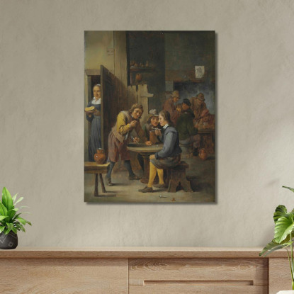 Figure In Un Interno Di Taverna David Teniers The Younger dty36 quadro stampato su tela