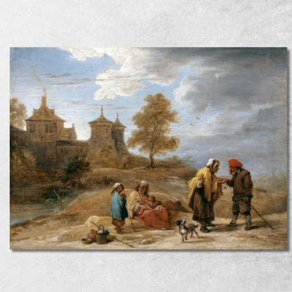 Zingari In Un Paesaggio David Teniers The Younger dty41 quadro stampato su tela