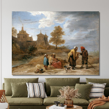 Zingari In Un Paesaggio David Teniers The Younger dty41 quadro stampato su tela