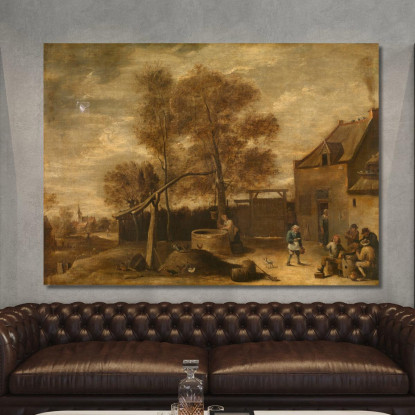 Nel Cortile Della Fattoria David Teniers The Younger dty44 quadro stampato su tela