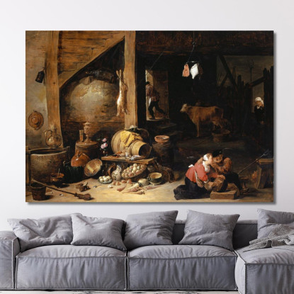 Nella Stalla David Teniers The Younger dty45 quadro stampato su tela