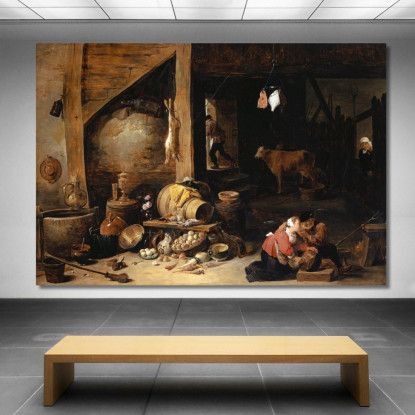 Nella Stalla David Teniers The Younger dty45 quadro stampato su tela