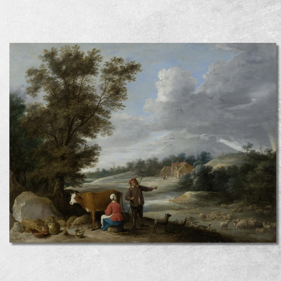 Paesaggio Con Una Lattaia E Un Pastore David Teniers The Younger dty53 quadro stampato su tela Paesaggio Con Una Lattaia E Un Pastore David Teniers The Younger dty53 quadro stampato su tela