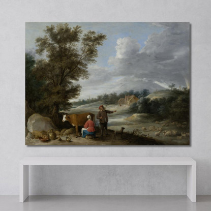 Paesaggio Con Una Lattaia E Un Pastore David Teniers The Younger dty53 quadro stampato su tela