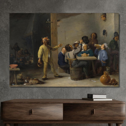 Contadini Che Celebrano L'Epifania David Teniers The Younger dty63 quadro stampato su tela