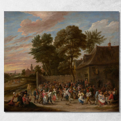 Contadini Che Danzano E Banchettano David Teniers The Younger dty65 quadro stampato su tela