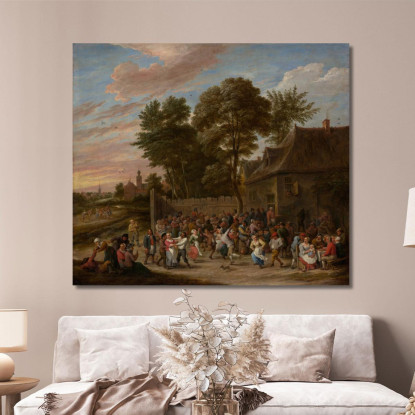 Contadini Che Danzano E Banchettano David Teniers The Younger dty65 quadro stampato su tela