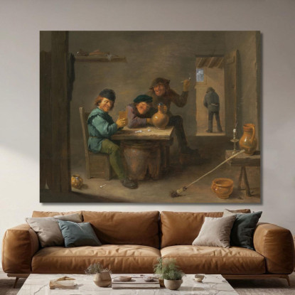 Contadini In Una Taverna David Teniers The Younger dty67 quadro stampato su tela