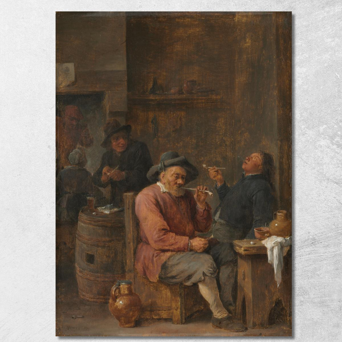 Contadini Che Fumano In Una Locanda David Teniers The Younger dty69 quadro stampato su tela Contadini Che Fumano In Una Locanda David Teniers The Younger dty69 quadro stampato su tela
