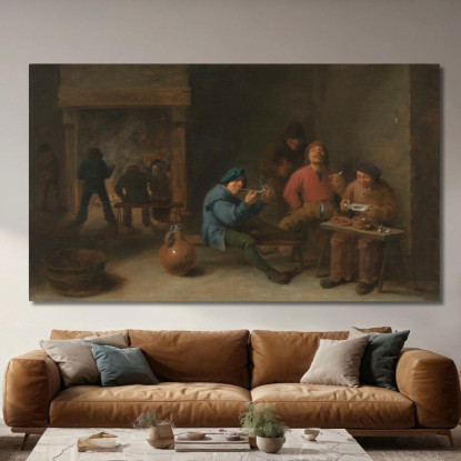 Fumatori David Teniers The Younger dty76 quadro stampato su tela