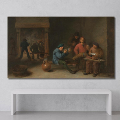 Fumatori David Teniers The Younger dty76 quadro stampato su tela