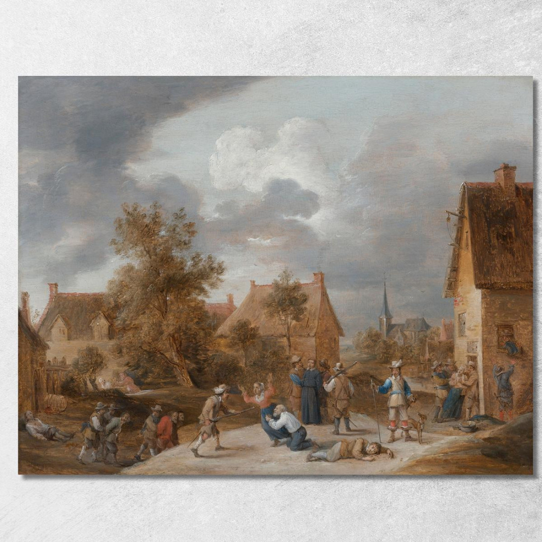 Soldati Che Saccheggiano Un Villaggio David Teniers The Younger dty78 quadro stampato su tela