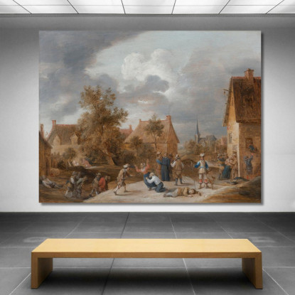 Soldati Che Saccheggiano Un Villaggio David Teniers The Younger dty78 quadro stampato su tela