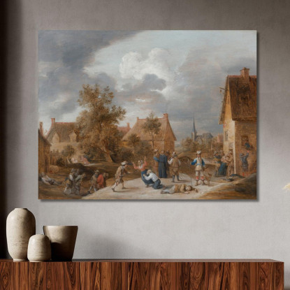 Soldati Che Saccheggiano Un Villaggio David Teniers The Younger dty78 quadro stampato su tela