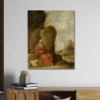 San Girolamo Nel Deserto David Teniers The Younger dty80 quadro stampato su tela