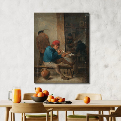 Scena Di Taverna Con Fumatori David Teniers The Younger dty83 quadro stampato su tela