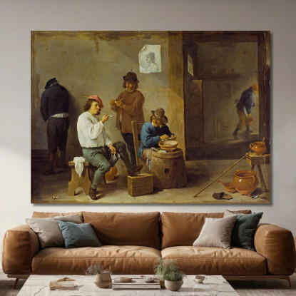 I Fumatori David Teniers The Younger dty105 quadro stampato su tela